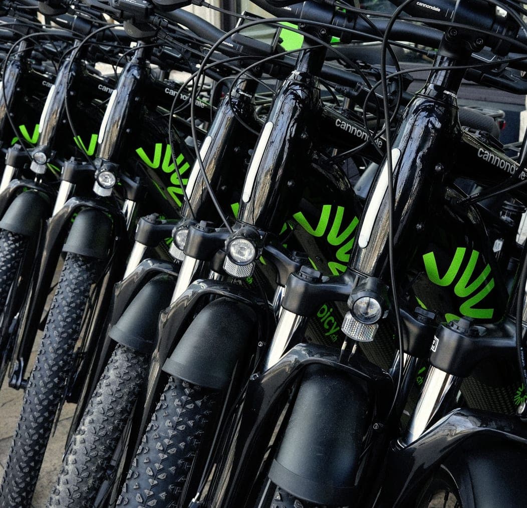 A fleet of bikesA fleet of bikes image